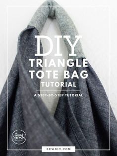 the diy triangle tote bag with text overlay