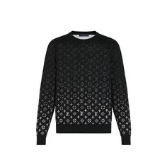 LOUIS VUITTON® - Lvse Monogram Degrade Crewneck - Noir Blanc Monogram Sweater, Monogram Sweatshirt, Louis Vuitton Accessories, Louis Vuitton Official, Fashion Books, Men's Collection, Fair Isle, Louis Vuitton Monogram, Pure Cotton