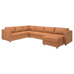 a large sectional couch with two recliners on each side and one end facing the other