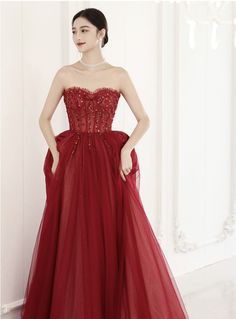 Strapless/off shoulder evening dress, red party dress,charming evening dressMaterial:tulleColor:as picture or custom colorNeckline:straplessBack details:bandageStyle:charmingDress type:A-line<p>Features:bead</p><br/><p>Customized service and Rush order are available.</p><br/><p>This dress could be custom made, there are no extra cost to do custom size and color.</p><br/><p>Please leave your phone number for shipping when you order the d Off Shoulder Evening Dress, A Line Evening Dress, Formal Evening Dress, Writing Stuff, Sequin Party Dress, Dress A Line, Long Prom Dress, Formal Evening Dresses, Evening Dresses Prom