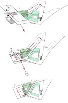 two diagrams showing the different sections of a building