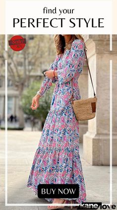 Boho Paisley V Neck Long Sleeve Maxi Dress Casual Maxi Dress With Paisley Print For Spring, Casual Paisley Print Maxi Dress For Day Out, Casual Midi Maxi Dress With Paisley Print, Casual Multicolor Paisley Print Maxi Dress, Casual Multicolor Maxi Dress With Paisley Print, Casual Fitted Maxi Dress With Paisley Print, Casual Patterned Maxi Dress With Paisley Print, Casual Long Sleeve Dresses With Paisley Print, Chic Paisley Print Dress For Day Out