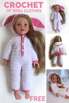 Baby Doll Clothes Crochet Pattern Free, Crocheted Doll Clothes Free Pattern, Crochet American Girl Doll Clothes Free, Crochet Doll Clothes Free Pattern 12 Inch, Onesie Crochet Pattern, Crochet Onesie, American Girl Clothes Patterns, Crochet Doll Clothes Free Pattern, Crochet Doll Clothes Patterns