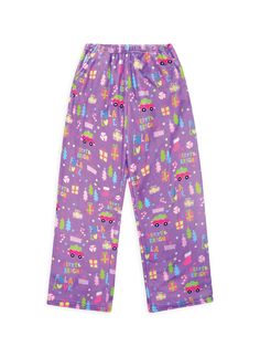 Crafted of plush polyester, these Iscream pants are styled in the brand's Fa La Love holiday print. An elastic waistband and side slip pockets complete this style. Elastic waistband Pull-on style Side slip pockets 100% polyester Machine wash Imported Plush Pants, Holiday Prints, Pajama Pants, Winter Outfits, Pajamas, Elastic, Pants, Clothes, Trousers