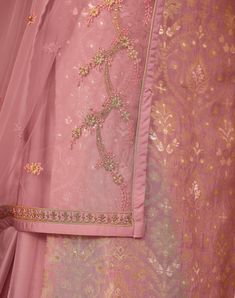 Pastel Pink Designer Embroidered Jacquard Wedding Palazzo Suit-Saira's Boutique Wedding Palazzo, Pastel Pink Fabric, Baby Pink Top, Pakistani Clothes Online, Holiday Promotions, Palazzo Suit, Pink Bottom, Color Pastel, Net Dupatta