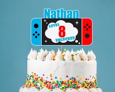 Printable Personalized Gamer Cake Topper, Video Game Birthday, Gamer