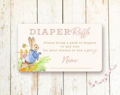 a sign that says diaper raffle please bring a pack of diapers in any size for your chance to win a prize