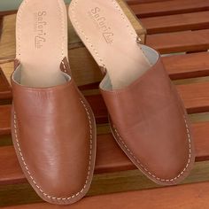 Never Worn Size 9.5 - 10 Custom Made In Positano, Italy Beautiful Minimalist Everyday Quality Wear With An Upscale Flair No Tags, No Box Because Custom Made Casual Almond Toe Mules With Leather Lining, Italy Shoes, Italy Beautiful, Positano Italy, Leather Mules, Positano, Mule Clogs, Mules Shoes, Clogs