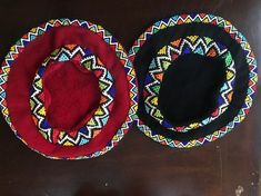 A woolen beret intricately decorated with Zulu beadwork Made in South Africa Traditional Multicolor Beaded Hat, Ladies Fedora Hat, African Maxi Skirt, Beaded Hat, Hat Beret, Rainbow Beads, One Hair, Beret Hat, Streetwear Fashion Women