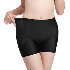 This hip enhancement and butt lift shorts is your perfect go-to, to enhance your lower curves. It's seamless making it undetectable while wearing your everyday outfit...the only thing anyone will notice is how great your curves look! Its smooth and stretchy material makes these shorts comfortable when worn, while building your desired hourglass shape to create a curvier silhouette. At the same time its light control gives enough stretch on flattening and smoothing your tummy pooch Colors: Black Stretch Shapewear With Built-in Shorts, Black Shapewear Brief Shorts, Solid Color Shapewear Shorts With Short Inseam, Solid Color Short Inseam Shapewear Shorts, Fitted Boxer Briefs Shapewear, Smoothing Shapewear Brief Shorts, Shaping Shorts With Built-in Bra, Tummy Pooch, Hip Pads