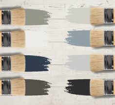 the paint colors are being used to create an impressional effect on white wood planks