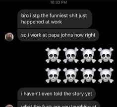 two texts with skulls on them and one has an image of the same person in it