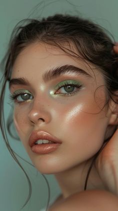 #beauty, #makeup, #skincare, #haircare Hazel Eyes Green Eyeshadow, Nature Inspired Makeup Looks, Earthy Eye Makeup, Earthy Makeup Looks Brown Eyes, Ethereal Makeup Aesthetic, Eyeshadow Looks Green, Earthy Makeup Looks, Earth Tone Eyeshadow, Green Makeup Looks