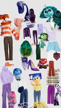 an assortment of doll clothes and shoes for children to wear on their own day or night