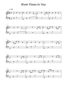 river flows in you sheet music