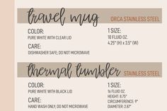 the different font styles for travel mugs