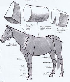 the diagram shows how to make an origami horse and its parts for making it