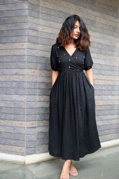 Cotton Maxi Dress Designs, Womens Cotton Dress Pattern, Black Dress Simple Design, Cotton Gown For Women, One Piece Cotton Dress For Women, New Simple Dress Design, One Piece Designs For Women, Simple Cotton Dress Pattern Indian, Modern Frocks For Women