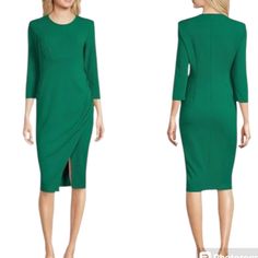 Striking Emerald Green 3/4 Sleeve Calvin Klein Dress. Size 8. This Dress’s Cut Is Very Flattering On. This Color Pops! Great For The Office, Wedding, Shower Or Celebration! I Loved It But Lost Weight So Quickly I Never Got To Wear It. New With Tags. Casual Green Calvin Klein Dress, Elegant Green Calvin Klein Midi Dress, Calvin Klein Green Knee-length Midi Dress, Kelly Green Dress, Kelly Green Dresses, The Office Wedding, Green Stretch Sweater Dress Knee-length, Lost Weight, Calvin Klein Dress