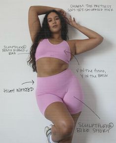 Pink Seamless Athleisure Activewear, Seamless Sportswear With Built-in Bra, Functional Activewear With Built-in Bra And Seamless Fabric, Seamless 4-way Stretch Sportswear Activewear, Sportswear Activewear With Built-in Bra, Merch Shoot, Set Active, Flat Pattern, Science Notes