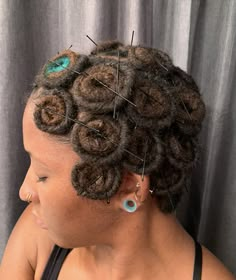 Curls On Locs, Rockabilly Hair Tutorials, Pin Curl Hair, Create Pin, Thick Locs, Micro Braids Hairstyles, Bleached Hair Repair, Locs Styles, Ballroom Hair