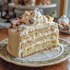 Snowy Bavarian Bliss Cake – PHUIIS BLOG Snowy Bavarian Bliss Cake, Bavarian Cream Filling, Sugar Cookie Cheesecake, Pecan Cookie, Hummingbird Cake Recipes, Banana Treats, Leftover Cake, Cake Stuff, Mix Recipes