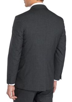 Add a sleek finish to your professional wardrobe with this 2-button classic fit suit jacket by Saddlebred®. | Saddlebred® Men's Tic Stretch Suit Coat, Charcoal, 38 Regular Slim Fit Notch Lapel Sport Coat For Semi-formal Occasions, Slim Fit Single Breasted Sport Coat For Business, Tailored Business Sport Coat With Flat Front, Classic Single Breasted Blazer For Business Trips, Slim Fit Sport Coat With Welt Pockets For Business, Professional Business Suits With Flat Front, Single Breasted Fitted Blazer For Business Trips, Slim Fit Flat Front Sport Coat For Business Casual, Fitted Double Button Blazer For Business Meetings