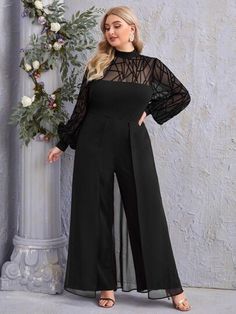 Wide Leg Jumpsuit Formal, Plus Size Wedding Outfits, Plus Size Wedding Guest Outfit, Designer Overalls, Fall Wedding Outfits, Gala Outfit, Wedding Jumpsuit, Designer Jumpsuits