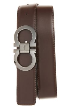 A charming double Gancio buckle secures a smart reversible belt crafted in Italy from premium calfskin leather. Style Name:Salvatore Ferragamo Reversible Leather Belt. Style Number: 5322715. Belt Style, Reversible Belt, Leather Style, Leather Belts, Belt Size, Black Belt, Auburn, High Quality Leather, Salvatore Ferragamo