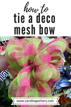 how to tie a deco mesh bow