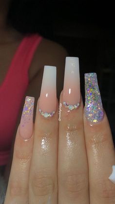 Anna Nails, Stilettos Nails, Ombré Glitter, Nails Grunge, Coffin Nails Ombre, Nail Aesthetic, Nail Goals, Ombre Nails Glitter, Drip Nails