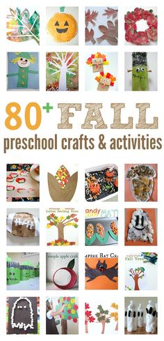 an image of fall preschool crafts and activities