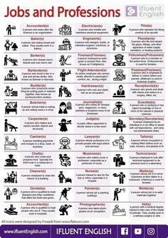 jobs and professions chart with different types of jobs