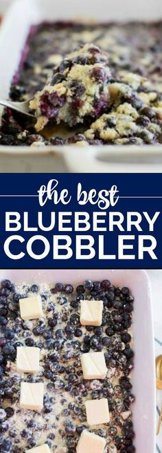 the best blueberry cobbler recipe is made with fresh blueberries and topped with butter