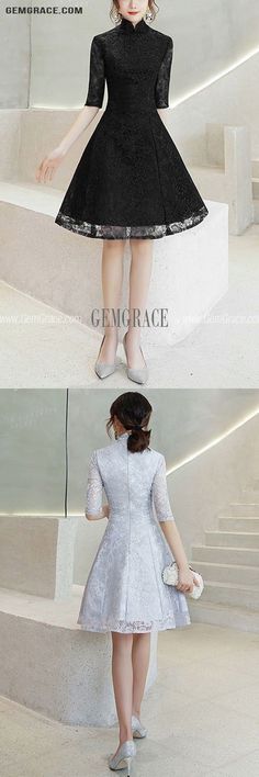 10% off now|Free shipping world-wide. Short Lace Party Dress Short Sleeved With Collar at GemGrace. Click to learn our pro custom-made service for wedding dress, formal dress. View #WeddingGuestDresses for more ideas. Fitted Mini Dress With Lace Sleeves, Fitted Mini Dress With Lace Short Sleeves, Wedding Mini Dress With Short Sleeves, Short Sleeve Mini Dress For Wedding Party Season, Short Sleeve Mini Dress For Wedding, Fitted Lace Mini Dress With Short Sleeves, Short Sleeve Lace Dress For Cocktail, Fitted Knee-length Lace Dress For Banquet, Evening Mini Dress With Lace Short Sleeves