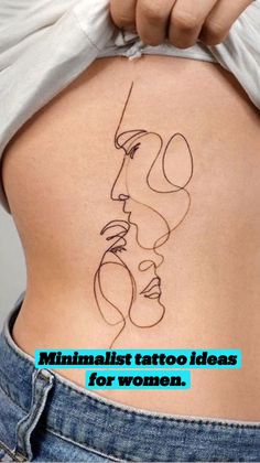 a woman's stomach with the words minimalist tattoo ideas for women on it