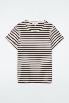 Decorated with slender stripes, this T-shirt is cut in a shrunken shape that nods to the nineties. It's crafted from soft cotton-jersey and has a round neck and flat-faced seams that give it a clean finish. Slim fitSide slits Shell: 100% Cotton. Excluding trims / Machine wash Back length of size S is 22.95" / Model wears a size S Classic Crew Neck Tops With Horizontal Stripes, Classic Cotton T-shirt With Horizontal Stripes, Classic Striped Crew Neck T-shirt, Classic Short Sleeve Tops With Horizontal Stripes, Everyday Horizontal Stripe Crew Neck T-shirt, Classic Striped Cotton T-shirt, Fitted Horizontal Stripe Crew Neck Top, Classic Crew Neck Top With Contrast Stripes, Classic Striped Crew Neck Top