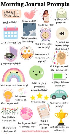 24 Morning Journal Prompts for a Great Day What To Write In Ur Journal, Journal Day Ideas, Greatful Journal Daily, Greatfulness Journal, Journal Ideas To Write About, Morning Check In Journal, How To Check In With Yourself, Quotes About Journal Writing, What Is A Journal