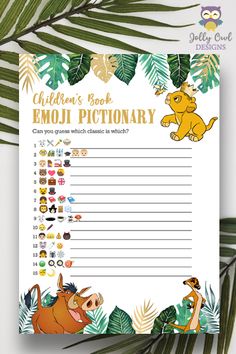 the lion king children's book emoj dictionary