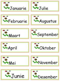 months of the year printable labels