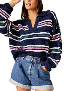 Free People Kennedy Pullover Sweater Sweater Oversize, Long Sleeve Pullover Sweater, Drop Shoulder Sweaters, Free People Sweaters, Free People Sweater, So Cool, Stripe Sweater, Long Sleeve Pullover, Colorful Sweaters