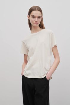 Fayola Top White in Cotton and Cashmere – The Row Cream Tops, Cream White, Crew Neckline, The Row, Cashmere, Organic Cotton, Womens Tops, Tops & Tees, Silk