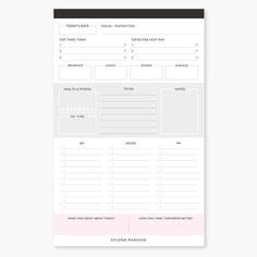 a pink and black printable planner with the words,'to do list'on it