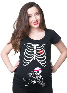 Skeleton Baby Girl Maternity T-Shirt Funny X Ray Trainer In Progress Pregnancy Shirt * * * * * * * * * * * * * * * * * * * * * * * * * * * * * * * * * * * * * * * * * * * * * * * * * * * * * * * * * * * * Pregnancy T-shirt Features: ♥ 97% Cotton 3% Spandex tee ♥ Premium Quality Cotton ♥ True-to-size Pregnancy Shirt ♥ Ruched Sides for extra elasticity ♥ Machine Wash Cold, Tumble Dry Low ♥ Designed and Decorated in USA ❤ MATERNITY TEE SIZE CHART ❤ For the size chart please check images ❤ More Colo Skeleton Baby, Maternity Tee Shirts, Gifts For Pregnant Women, Geek Baby, Maternity Tees, Pregnancy Humor, Baby Gym, Pregnancy Tshirts, Ladies Tee Shirts