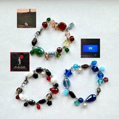 these handmade beaded bracelets are inspired by each of lucy dacus's albums! made with stainless steel and glass beads, using colors from the album covers. each measures approx 7" and has a lobster claw closure. note: the beads used are glass and therefore breakable. handle with care! <3 i do my best to capture the colors of each item accurately but colors may vary depending on screen settings and lighting. Lucy Dacus, Julien Baker, Phoebe Bridgers, Home Video, Bracelets Handmade Beaded, Phone Charm, Lobster Claw, Arm Band, Album Covers