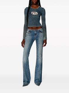 Diesel 1969 D-Ebbey 0DQAD Bootcut Jeans - Farfetch Diesel Photoshoot, Diesel Outfit, Diesel Denim, Mini Logo, Yoko London, Upcycled Materials, Diesel Jeans, Logo Tag, Iconic Bags