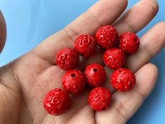 Material: Cinnabar + other material Size: 13 mm Hole: 1.2-1.5 mm approximately QTY: in this price,20 PCS you will received Red Traditional Beads For Crafting, Traditional Red Beads For Crafting, Oval Carved Beads For Gifts, 8mm Round Beads For Festivals, Traditional Red 8mm Beads, Mala Making, Bead Diy, Beads Mala, Great Wall