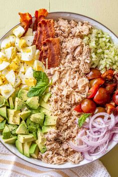 a bowl filled with different types of food