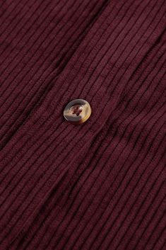 Wine Red Corduroy Button Pocket Shirt Winter Corduroy Tops With Button Closure, Corduroy Tops With Button Closure, Solid Corduroy Tops With Button Closure, Corduroy Button-up Tops, Winter Corduroy Tops With Buttons, Puff Sleeves Blouse, Tops Online Shopping, Short Sleeve Floral Dress, Royal Blue Lace