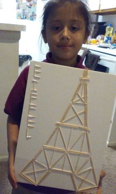 Eiffel Tower Craft Preschool, Eiffel Tower Art For Kids, Eiffel Tower Crafts For Kids, Eiffel Tower Cardboard, Eiffel Tower Craft, France Craft, Paris Monuments, Olympic Games For Kids, Olympic Crafts